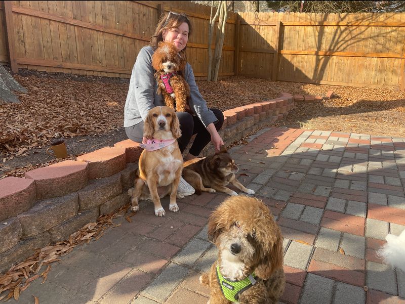 Kim Shiffman, Founder of PupTubz, with her dogs