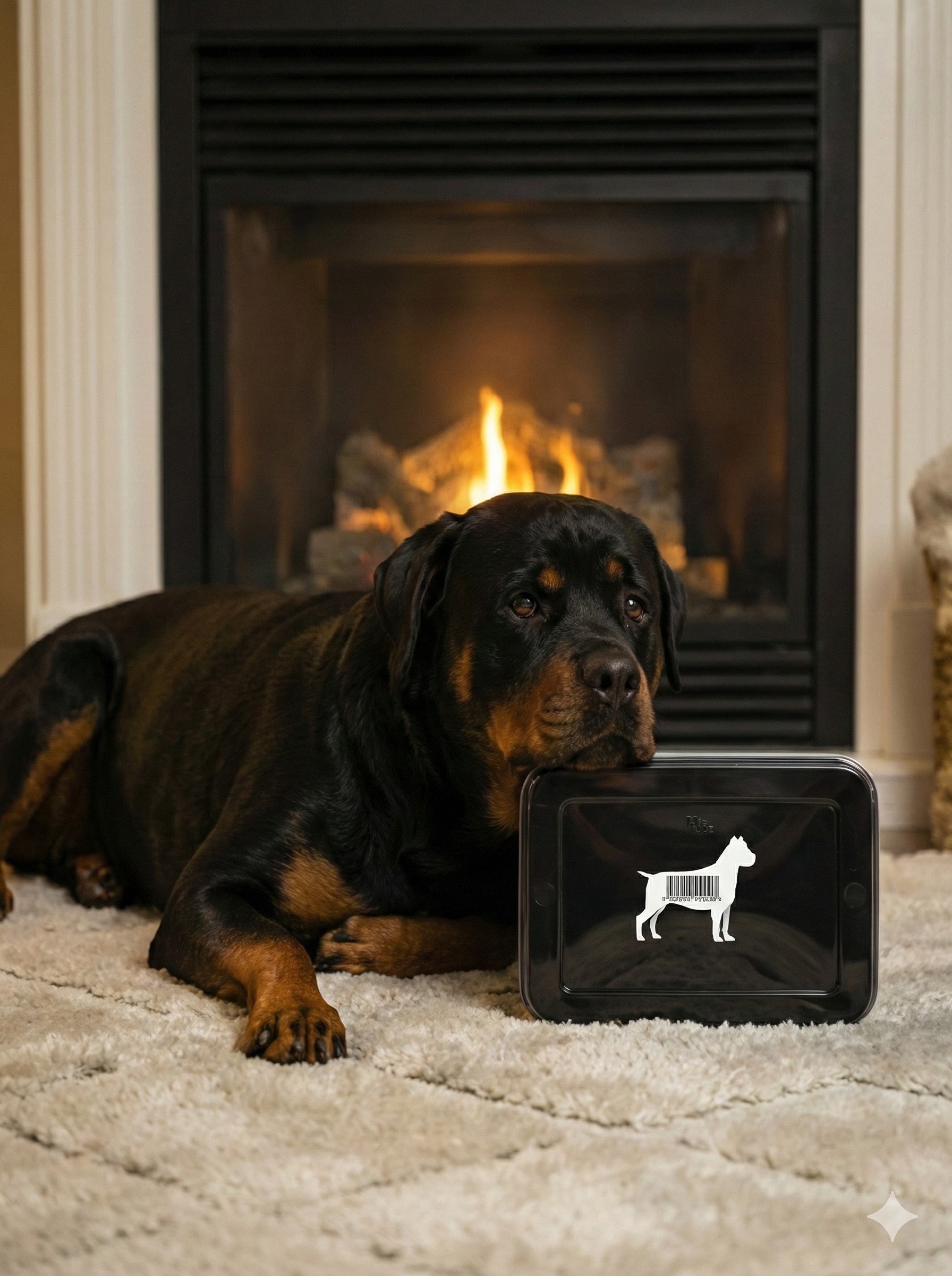 Dog with PupTubz container